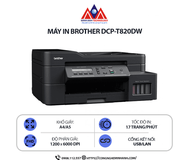 Giới thiệu dòng máy in phun màu Brother DCP-T720DW & T820DW